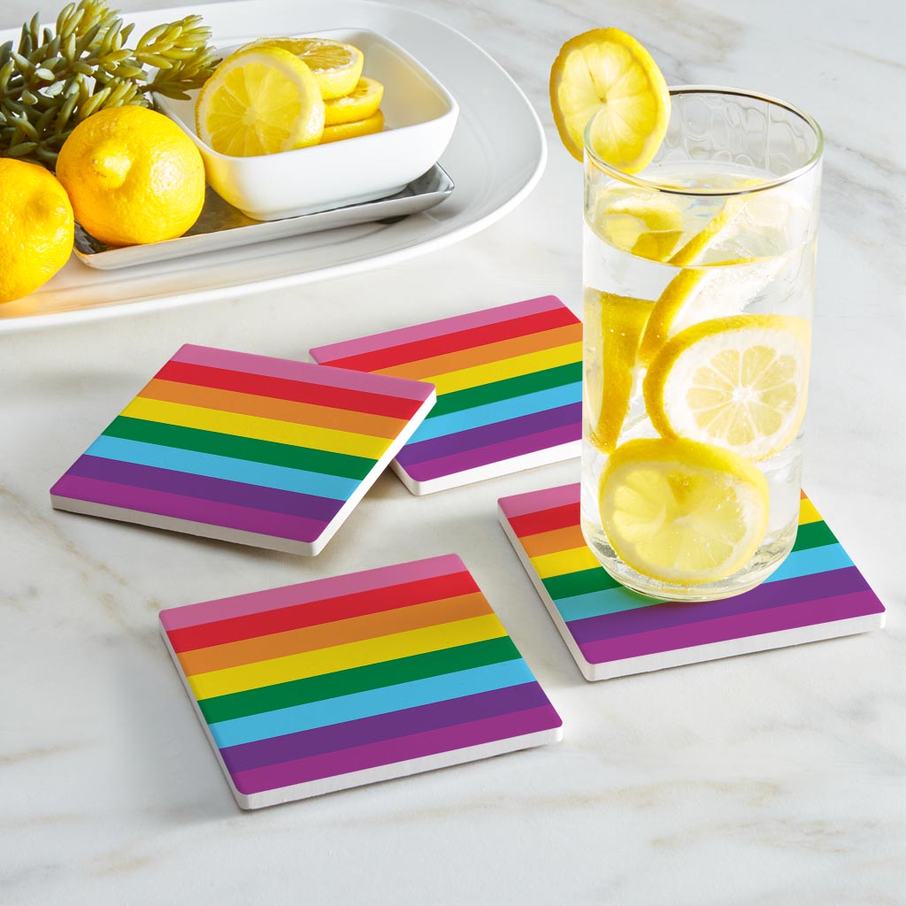 Original Pride Flag Colors| Absorbent Coasters | Set of 4 | Min 2