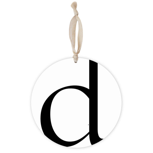 Minimalist Monogram D | Wood Ornament | Eaches | Min 1