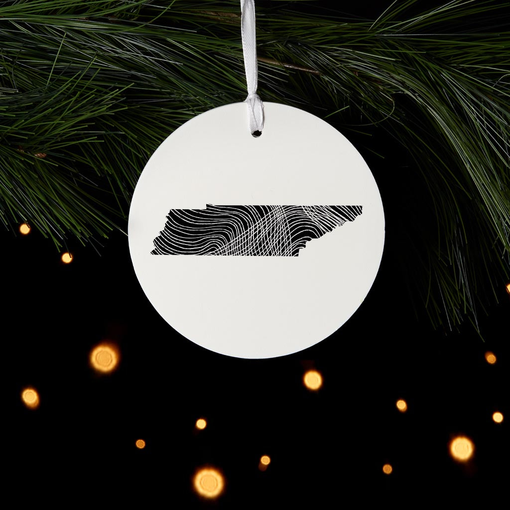 Minimalist B&W Tennessee State Shape | Wood Ornament | Eaches | Min 6