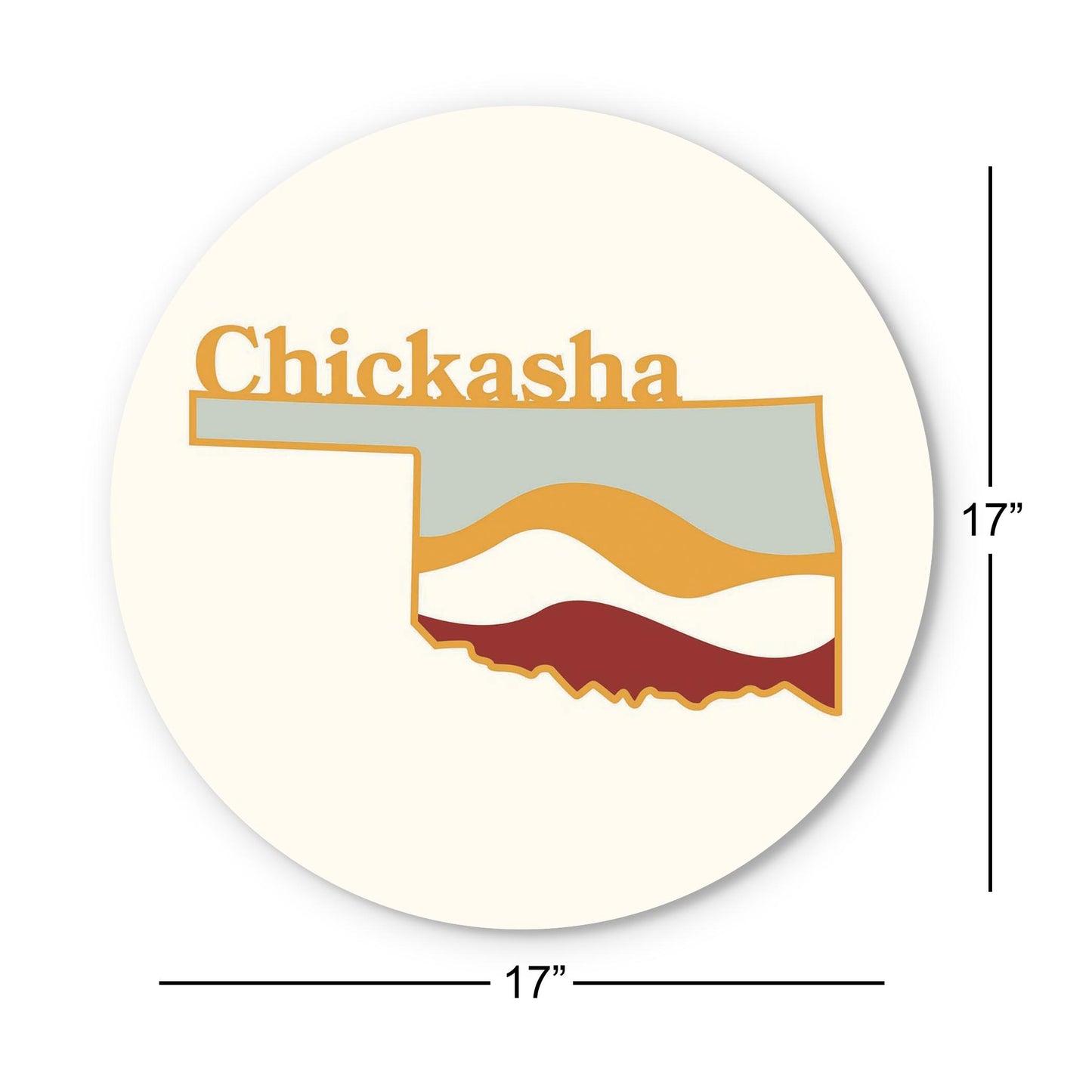 Modern Minimalist Oklahoma State Chickasha | Wood Sign | Eaches | Min 1