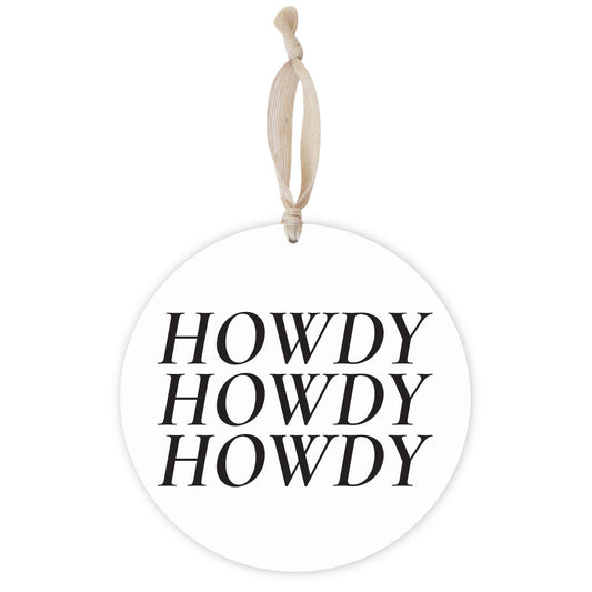 Minimalistic B&W Texas Howdy | Wood Ornament | Eaches | Min 1