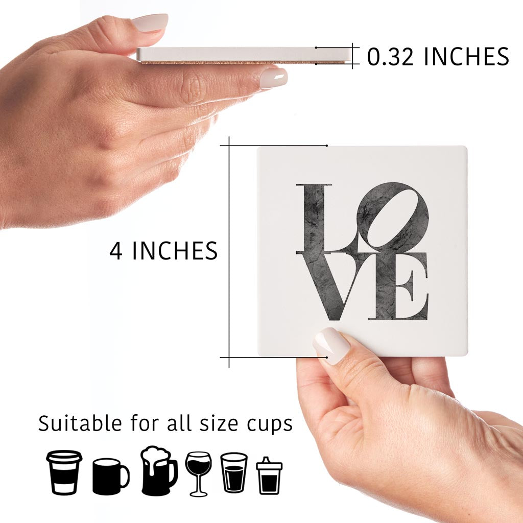 Minimalistic B&W Pennsylvania Love Light | Absorbent Coasters | Set of 4 | Min 2