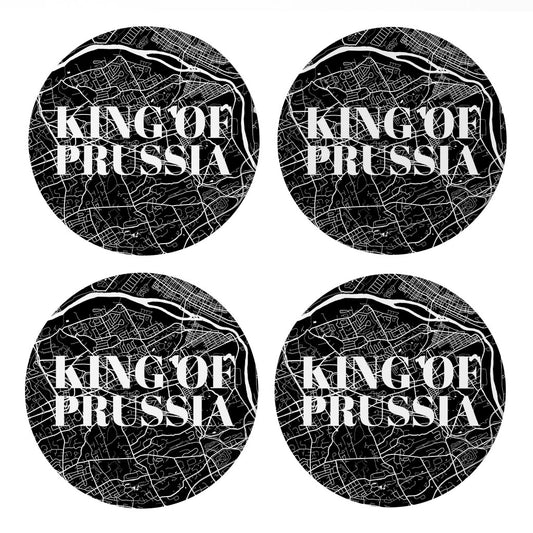 Minimalistic B&W Pennsylvania King Of Prussia Map | Absorbent Coasters | Set of 4 | Min 2