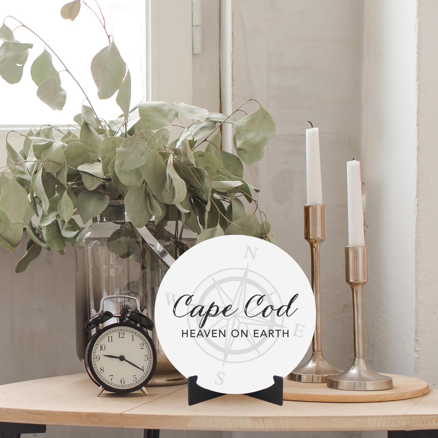 Minimalistic B&W Cape Cod Heaven On Earth | Wood Sign | Eaches | Min 1