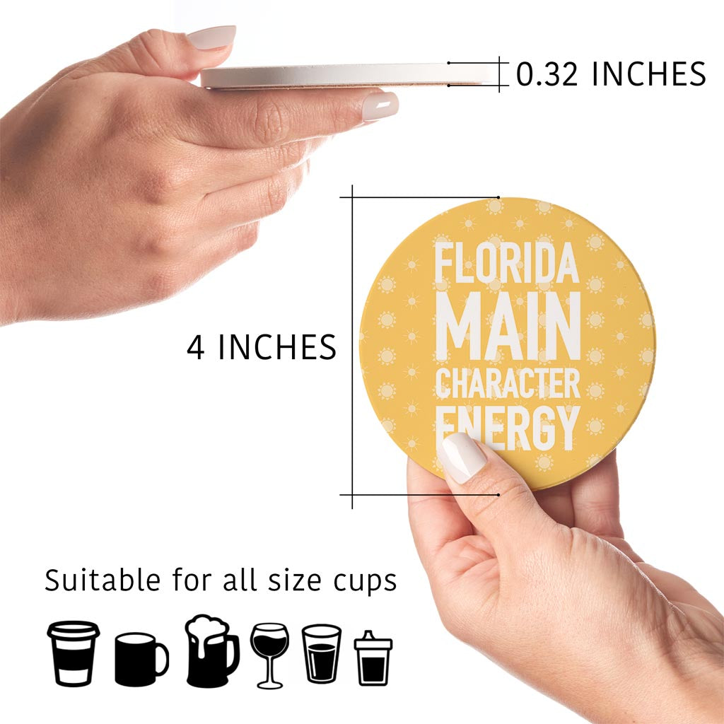 Florida Main Character Energy| Absorbent Coasters | Set of 4 | Min 2