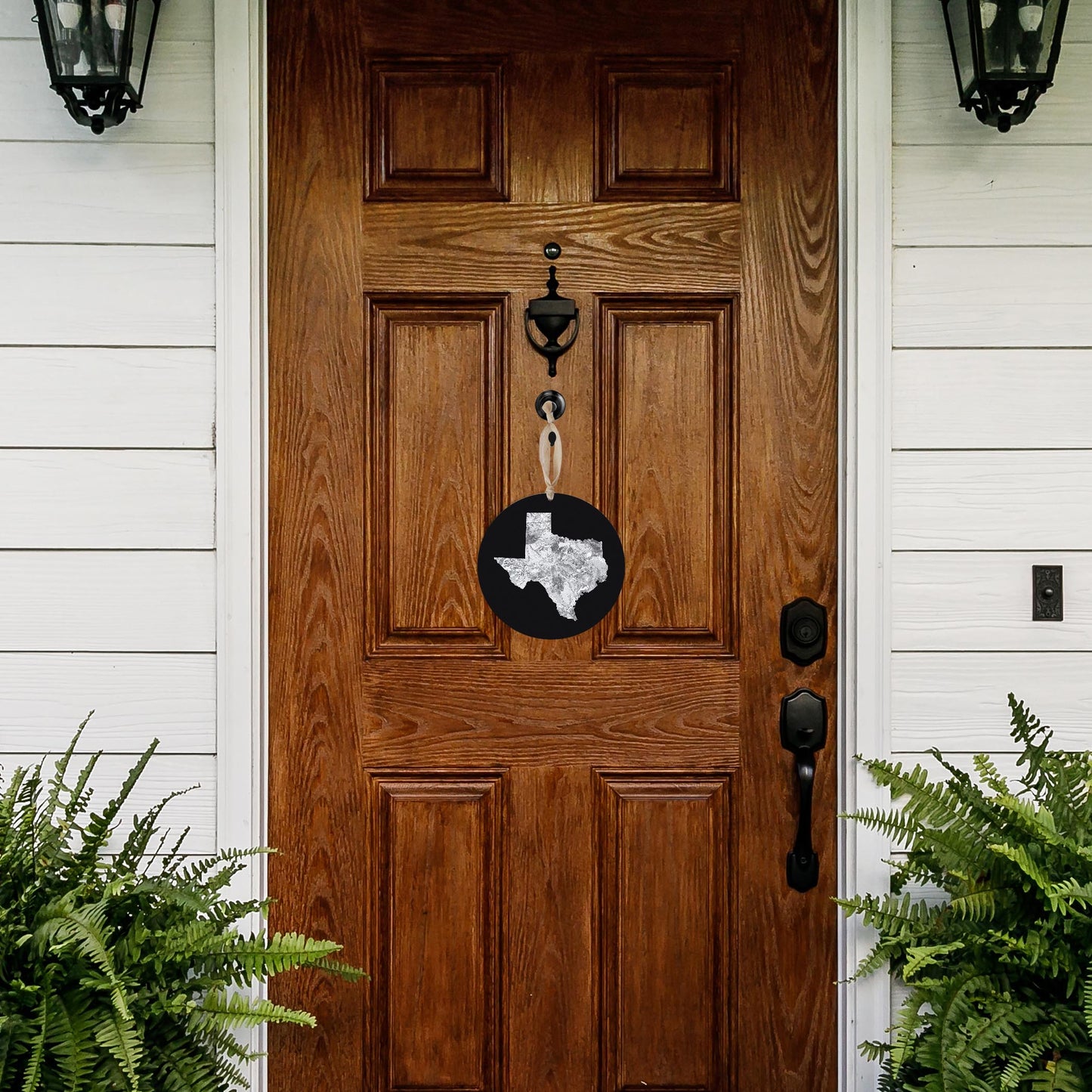 Minimalistic B&W Texas Metal State Shape | Wood Ornament | Eaches | Min 1