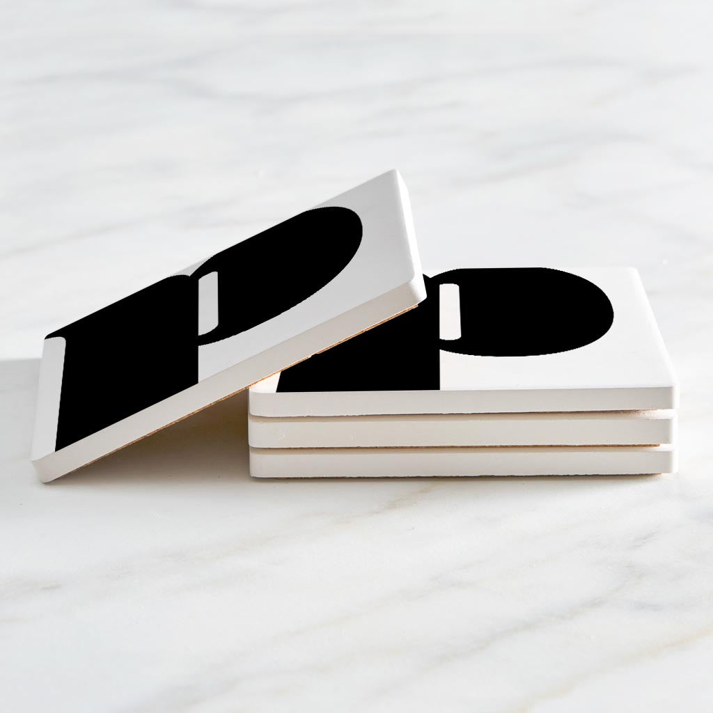 Fun Chunky Monogram P | Absorbent Coasters | Set of 4 | Min 2