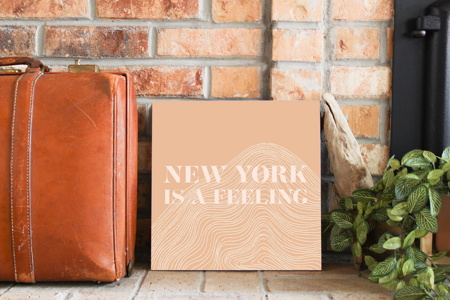 Modern Minimalist New York Is A Feeling| Wood Sign | Eaches | Min 2