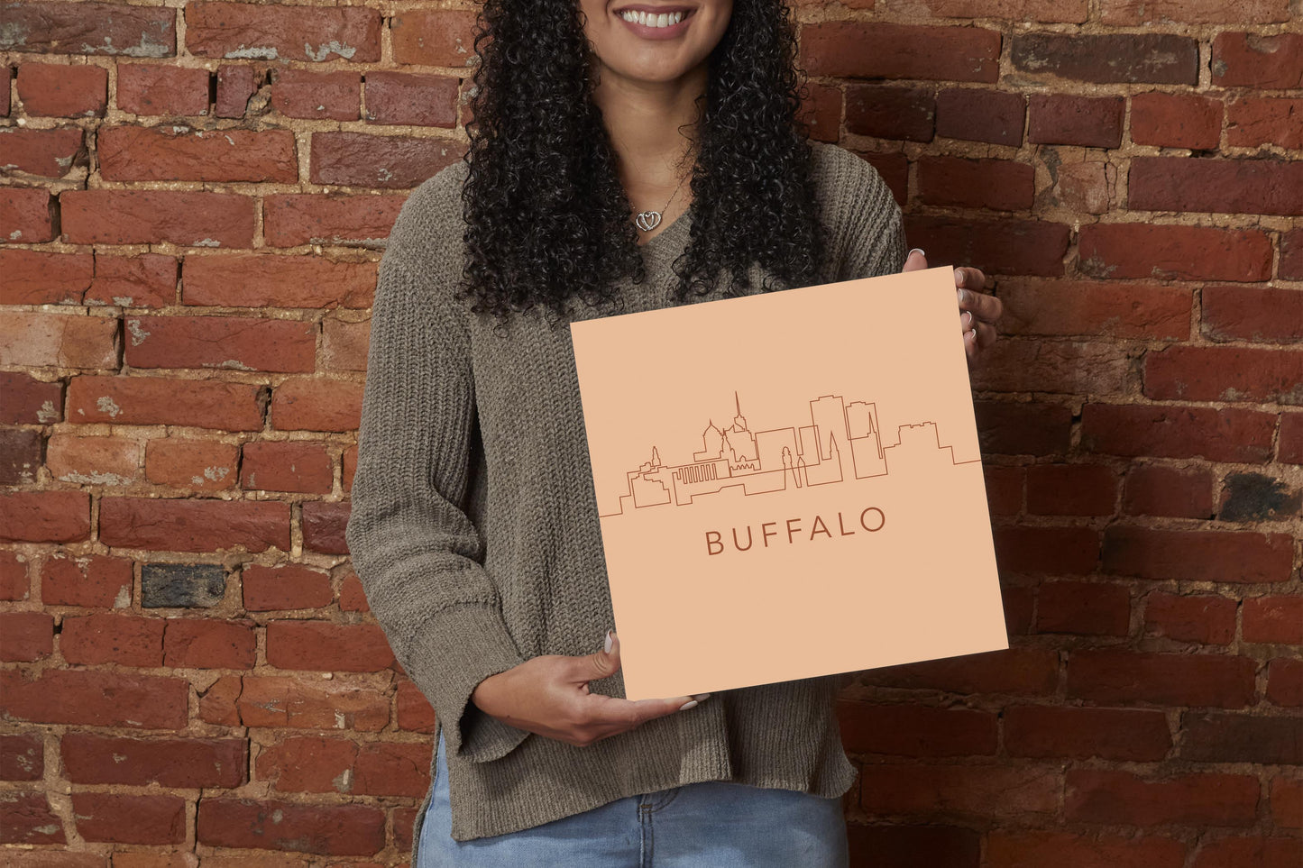 Modern Minimalistic New York Buffalo Skyline | Wood Sign | Eaches | Min 2