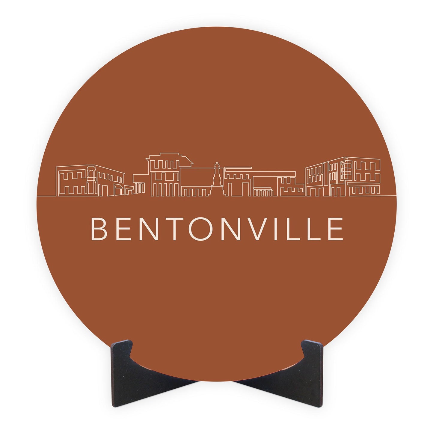 Modern Minimalist Arkansas Bentonville Skyline | Wood Sign | Eaches | Min 1