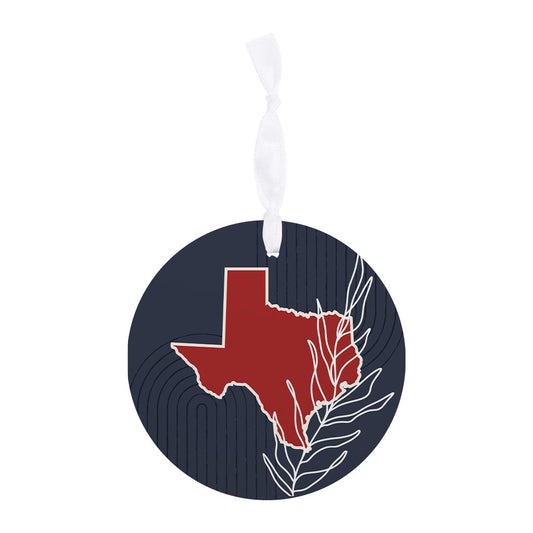 Modern Minimalist Texas Colors Shape Leaf | Wood Ornament | Eaches | Min 6