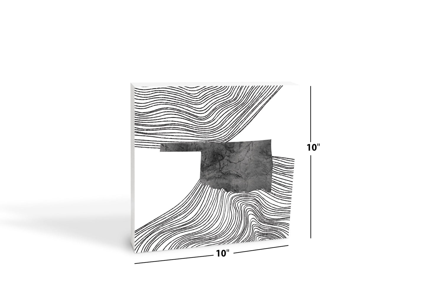 Modern Oklahoma State Shape With Fluid Lines | Wood Block | Eaches | Min 2