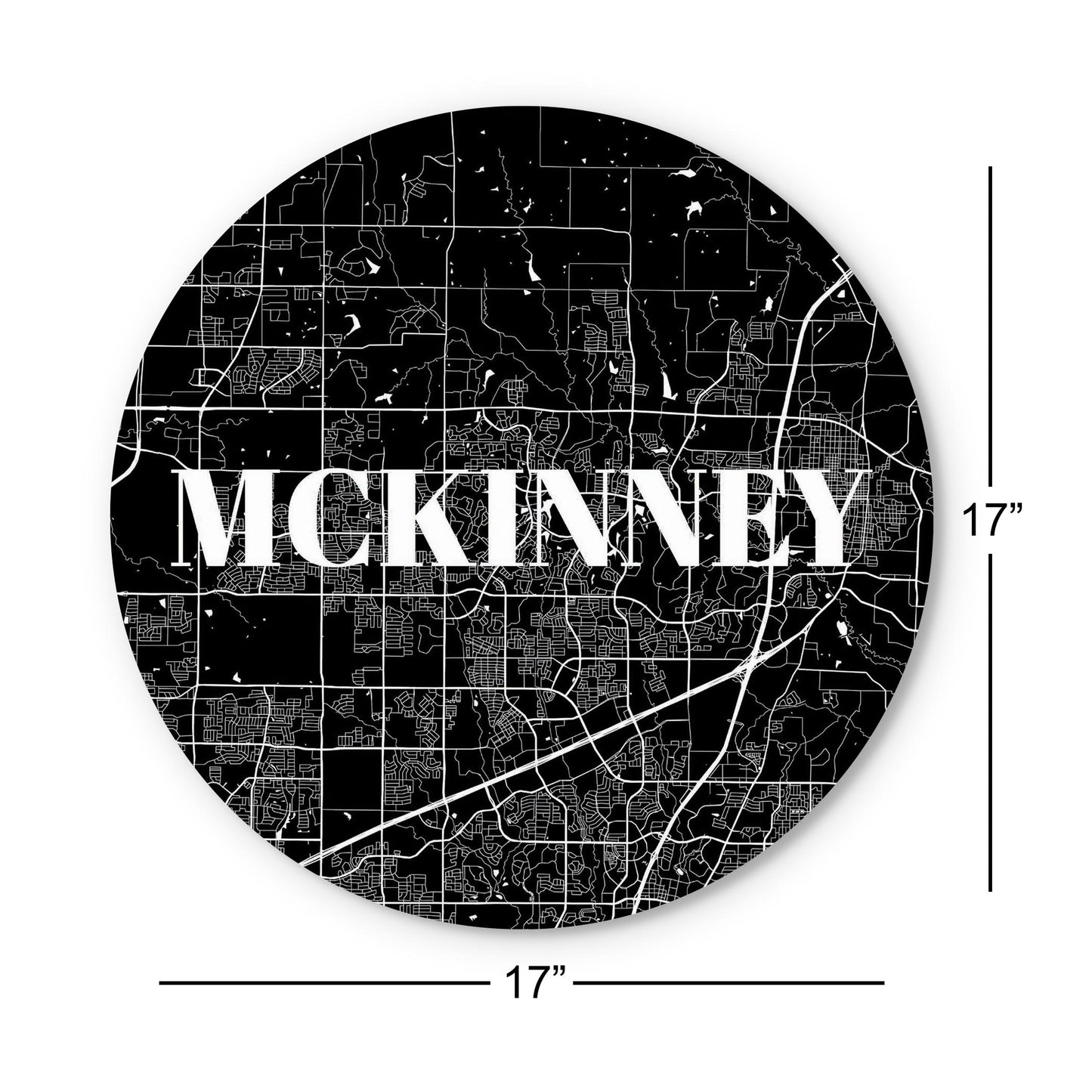 Minimalistic B&W Texas Mckinney Map | Wood Sign | Eaches | Min 1