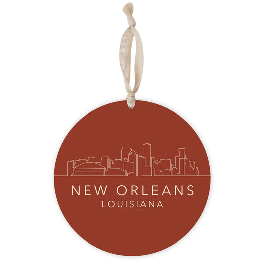 Louisiana Colorful New Orleans Skyline | Wood Ornament | Eaches | Min 1