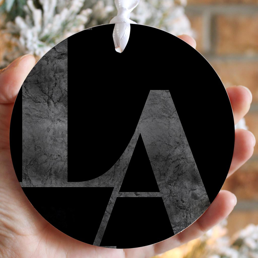 Modern Black Louisiana Initials | Wood Ornament | Eaches | Min 6