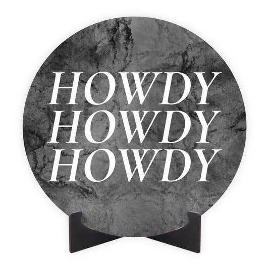 Minimalistic B&W Texas Textured Howdy | Wood Sign | Eaches | Min 1