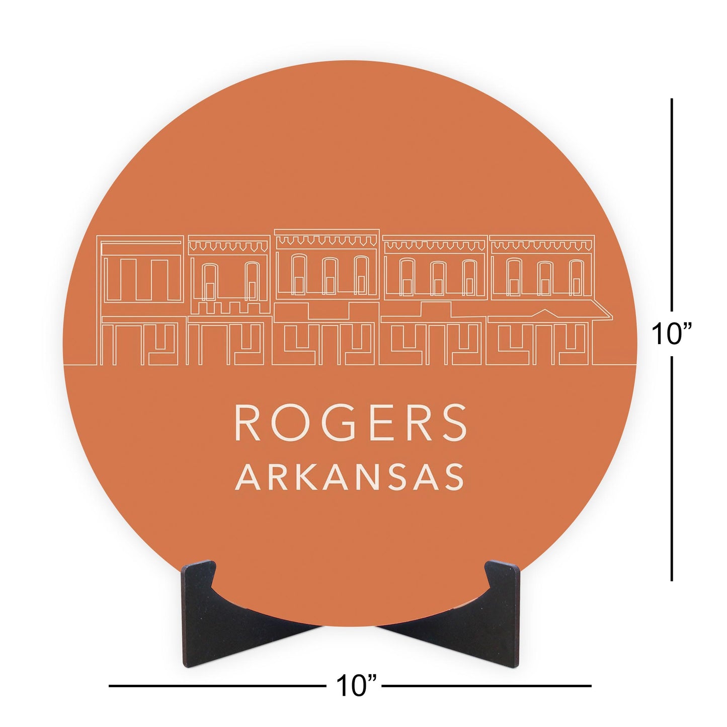 Modern Minimalist Arkansas Rogers Skyline | Wood Sign | Eaches | Min 1