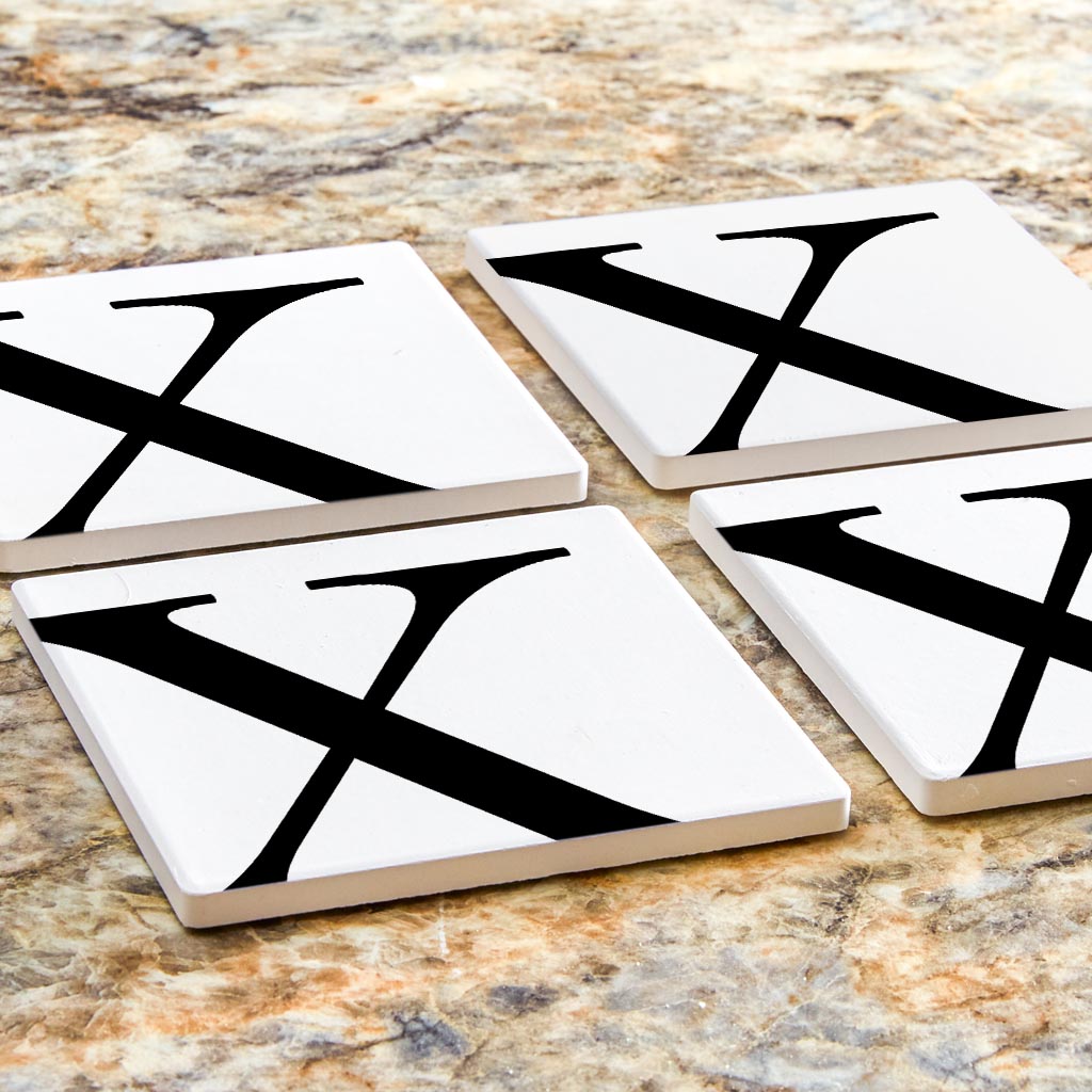 Minimal Monogram X | Absorbent Coasters | Set of 4 | Min 2