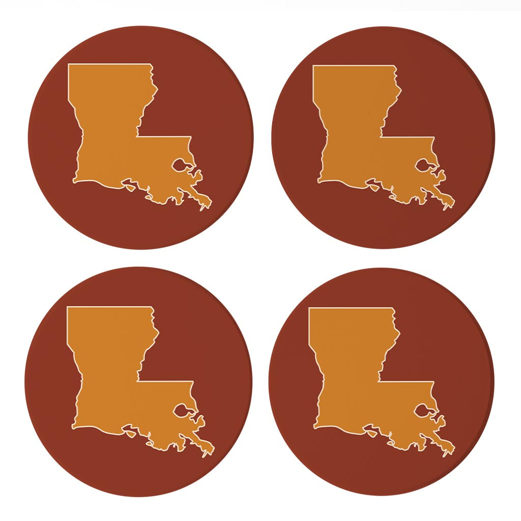 Louisiana Colorful State Shape| Absorbent Coasters | Set of 4 | Min 2