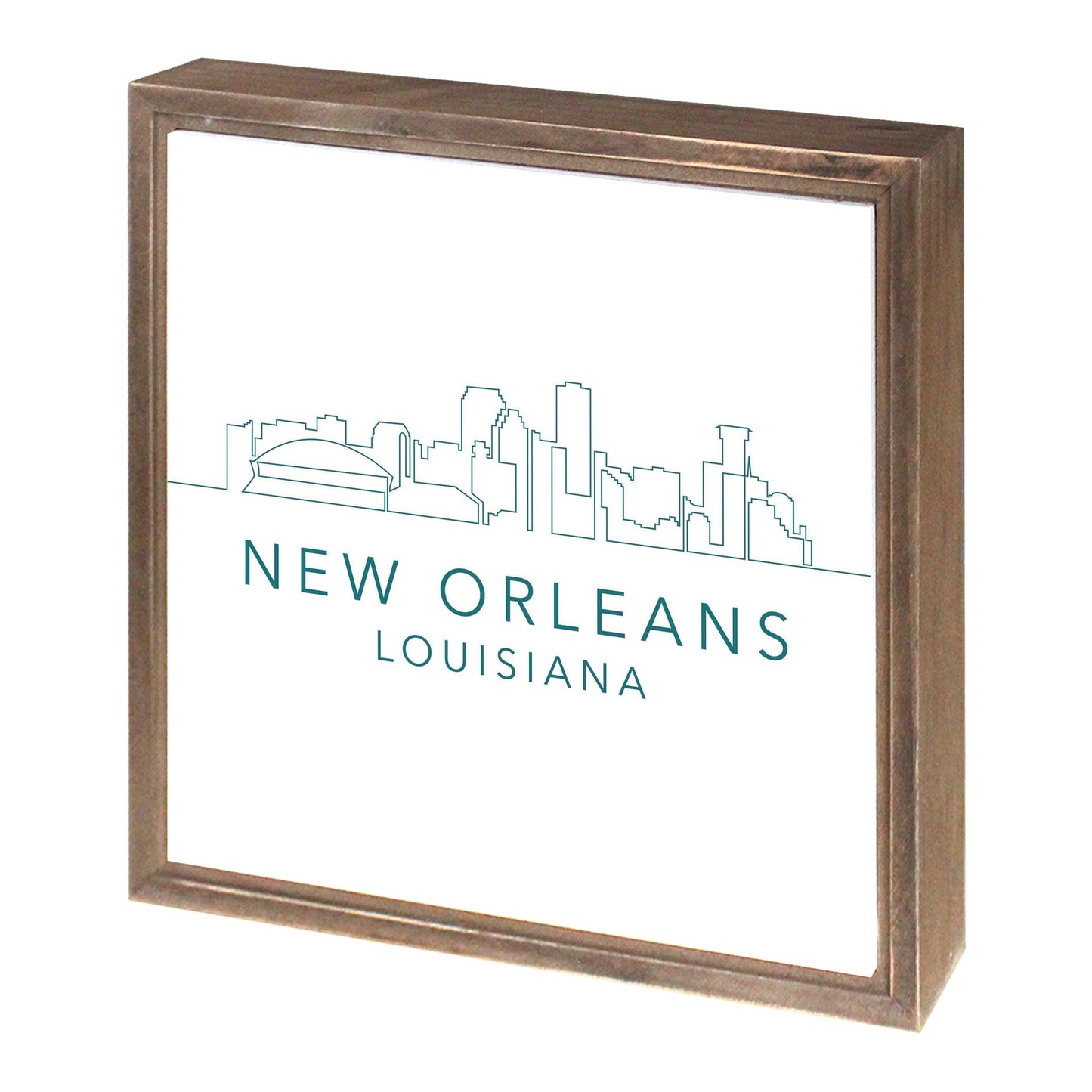 Blue White New Orleans Skyline | Wood Sign | Eaches | Min 1