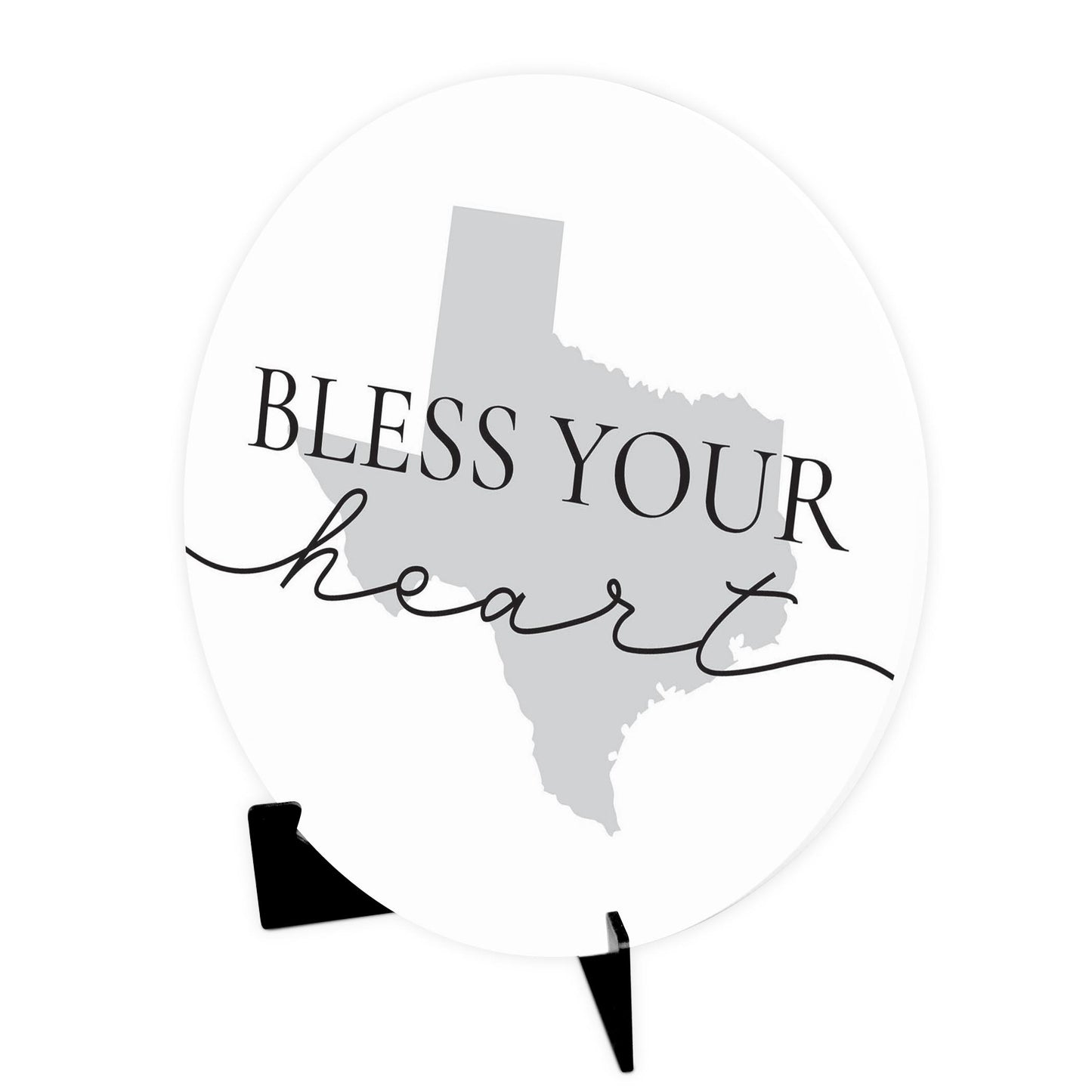 Minimalistic B&W Texas Bless Your Heart | Wood Sign | Eaches | Min 1