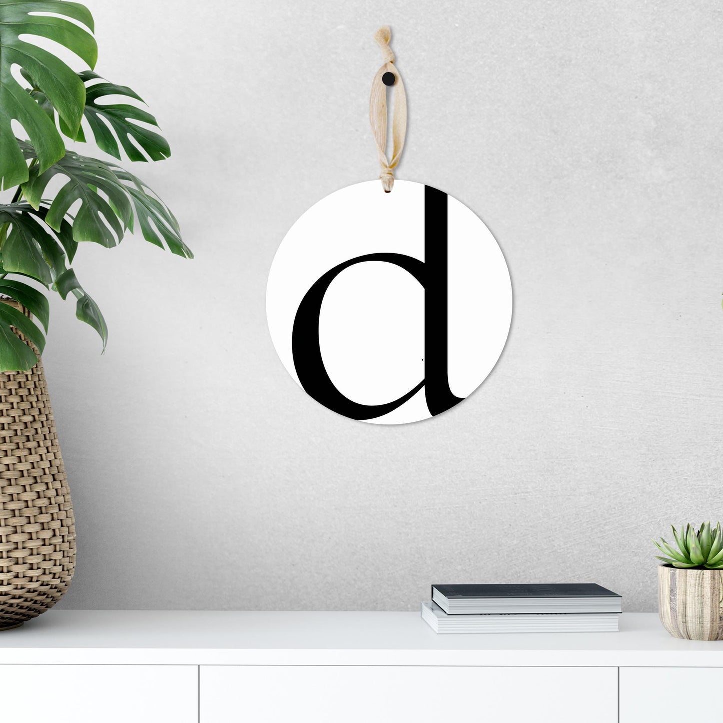 Minimalist Monogram D | Wood Ornament | Eaches | Min 1