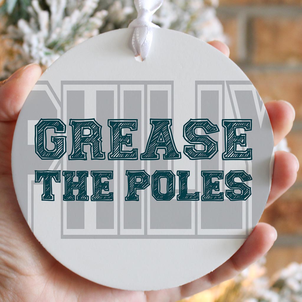 Modern Minimalist Pennsylvania Grease The Poles | Wood Ornament | Eaches | Min 6