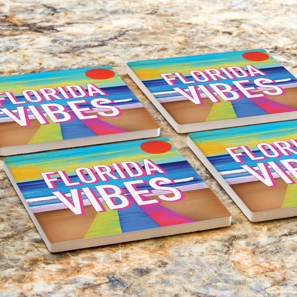 Florida Vibes | Absorbent Coasters | Set of 4 | Min 2