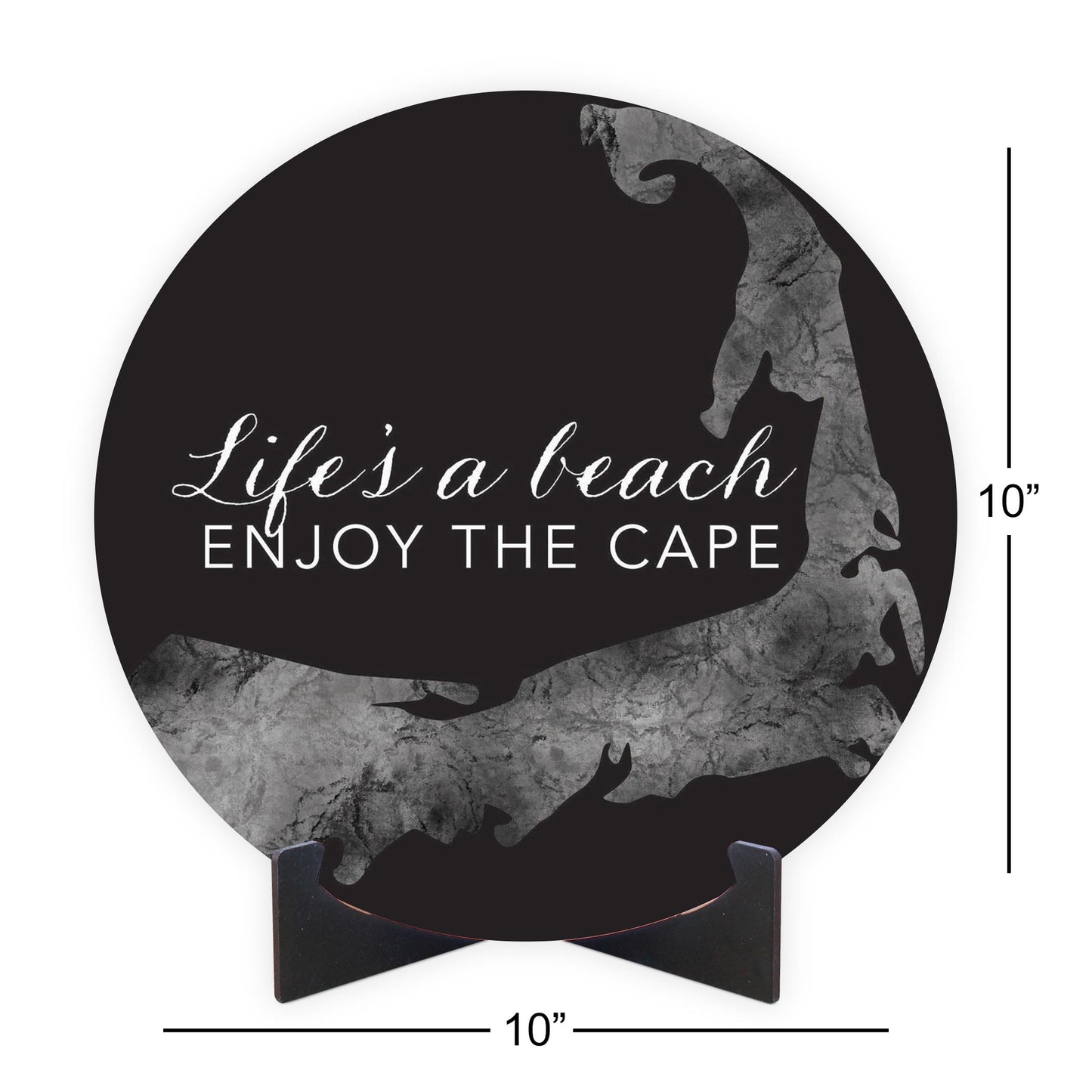 Minimalistic B&W Cape Cod Lifes A Beach | Wood Sign | Eaches | Min 1