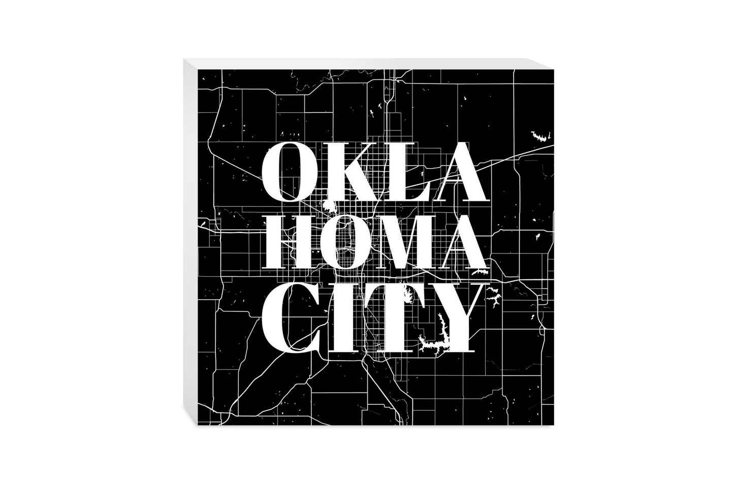 Modern Oklahoma City Map | Wood Block | Eaches | Min 2