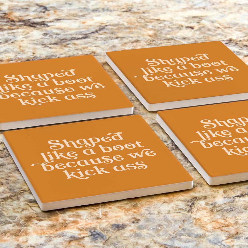 Modern Minimalist Louisiana Funny Boot Saying | Absorbent Coasters | Set of 4 | Min 2