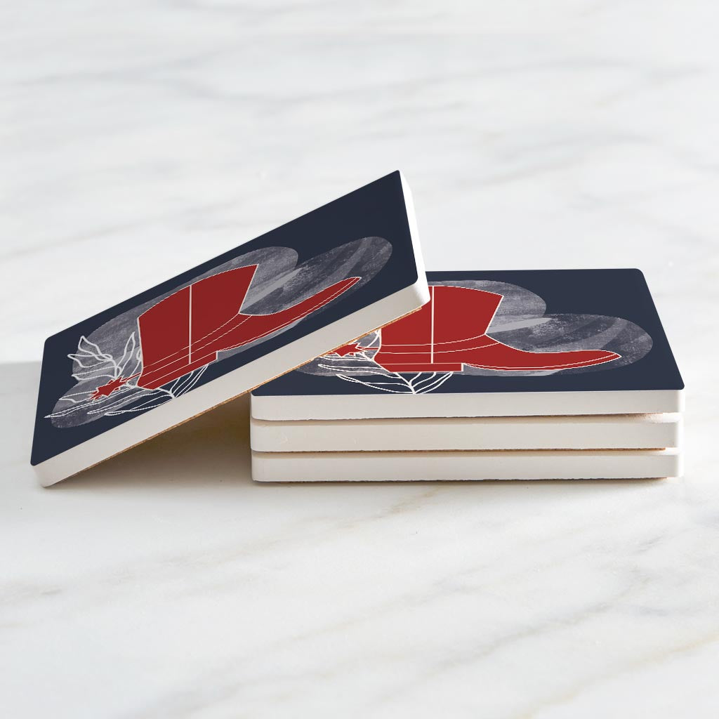 Modern Minimalist Texas Colors Boot | Absorbent Coasters | Set of 4 | Min 2