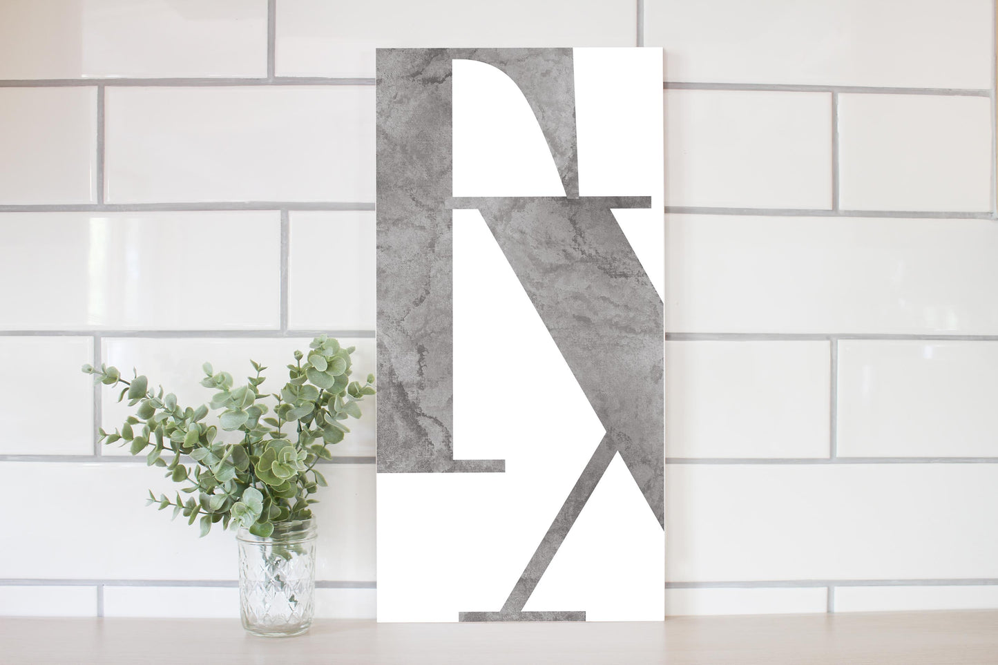 Modern White Texas Initials | Wood Sign | Eaches | Min 2