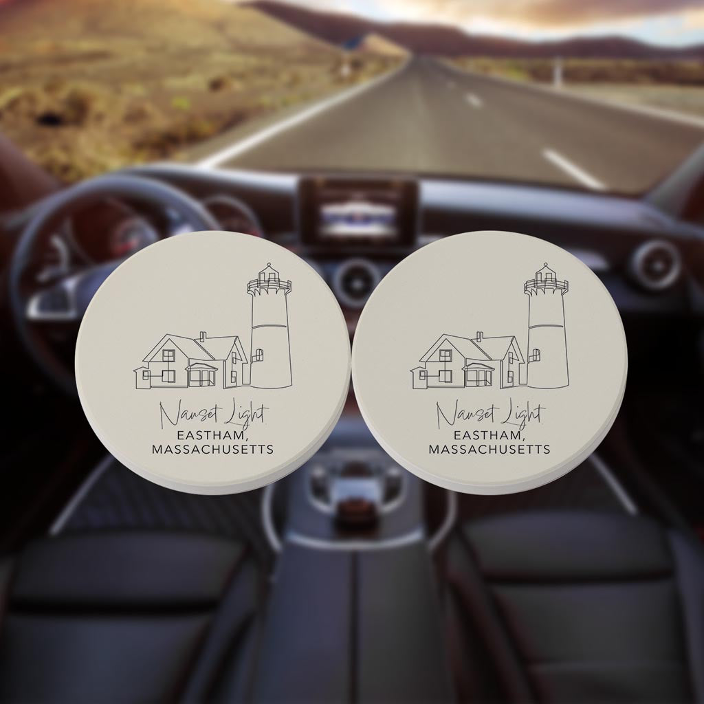 Nauset Light | Absorbent Car Coasters | Set of 2 | Min 4