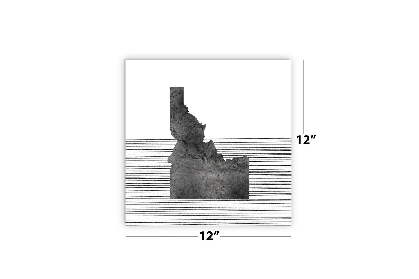 Minimalist B&W Idaho State With Straight Lines | Wood Sign | Eaches | Min 2