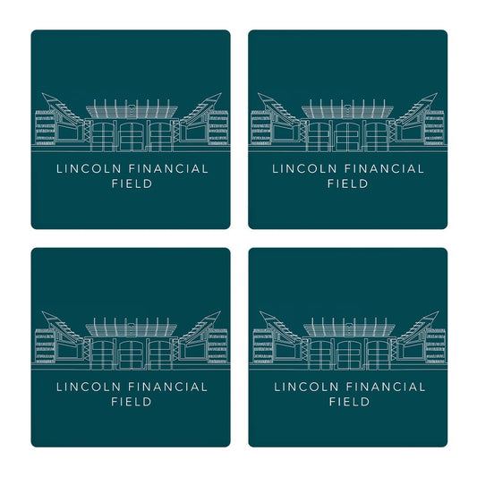 Modern Minimalist Pennsylvania Lincoln Field Line Drawing| Absorbent Coasters | Set of 4 | Min 2