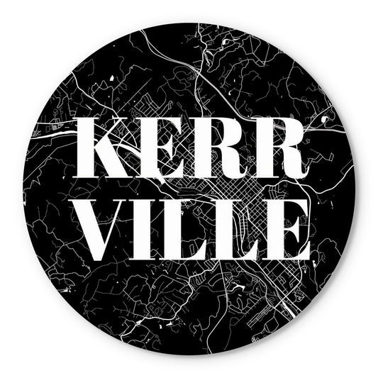 Minimalistic B&W Texas Kerrville Map | Wood Sign | Eaches | Min 1