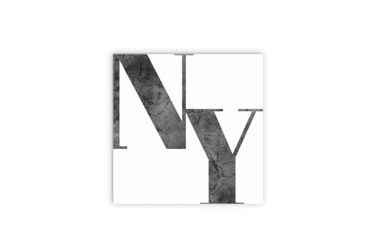 Minimalistic B&W New York White Initials | Wood Sign | Eaches | Min 2