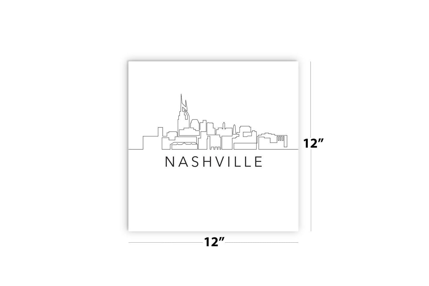 Minimalist B&W Tennessee Nashville Skyline | Wood Sign | Eaches | Min 2