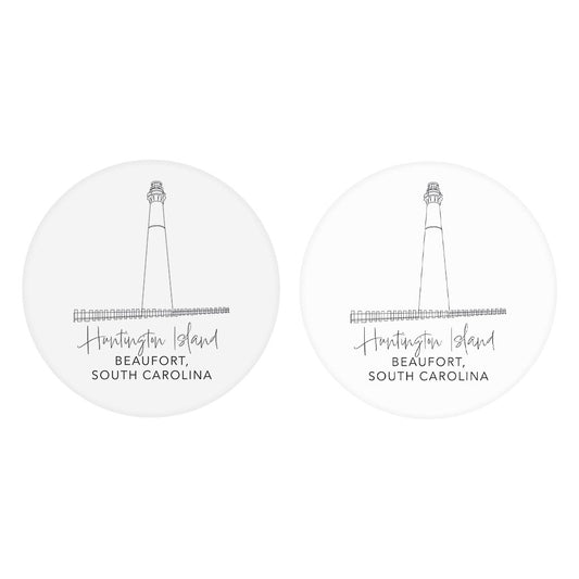 Huntington Island Lighthouse| Absorbent Car Coasters | Set of 2 | Min 4