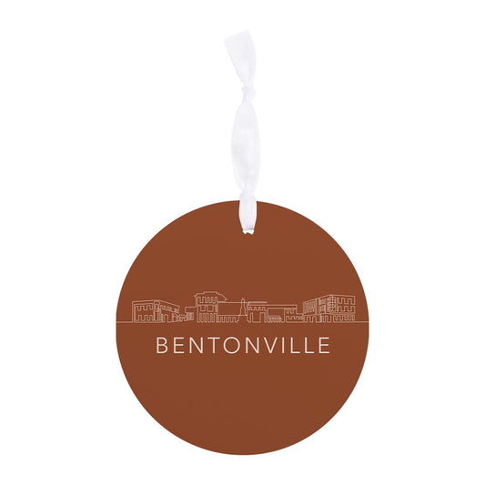 Modern Minimalist Arkansas Bentonville Skyline | Wood Ornament | Eaches | Min 6