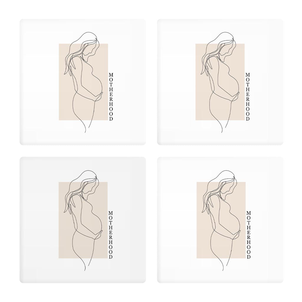 Modern Minimalist Mothers Day Pregnancy| Absorbent Coasters | Set of 4 | Min 2