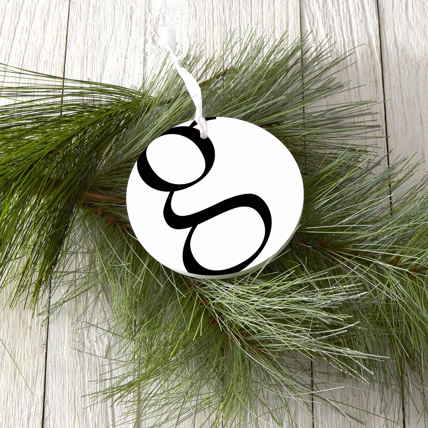 Minimalist Monogram G Circle| Wood Ornament | Eaches | Min 6