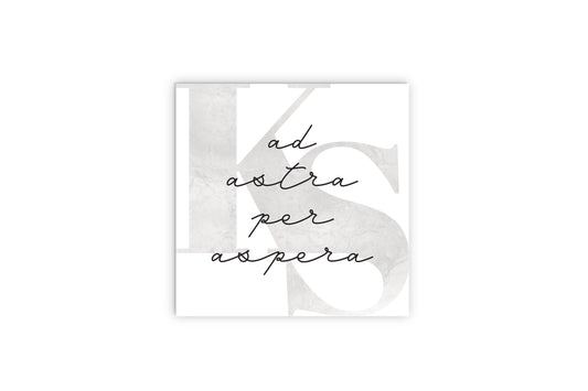 Minimalist B&W Kansas Ad Astra Per Aspera | Wood Sign | Eaches | Min 2