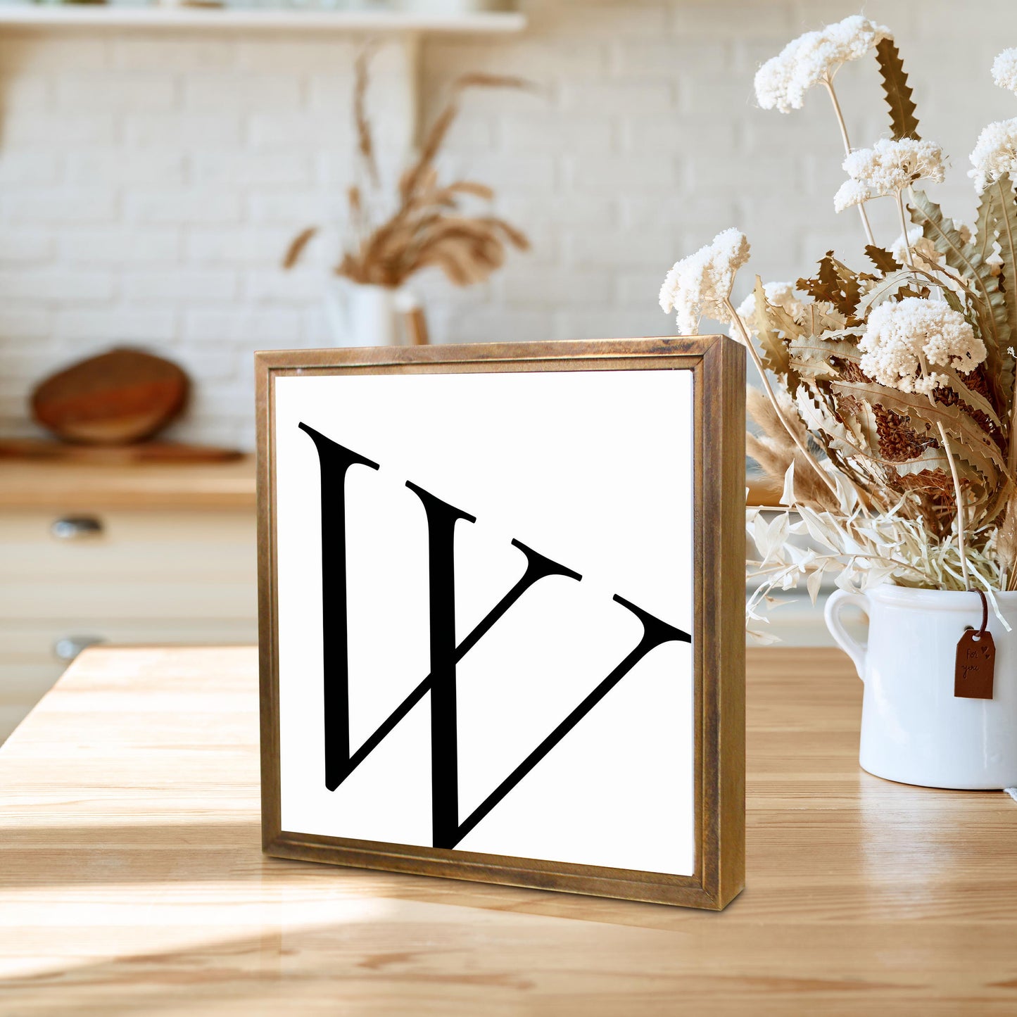 Minimalist Monogram W | Wood Sign | Eaches | Min 1