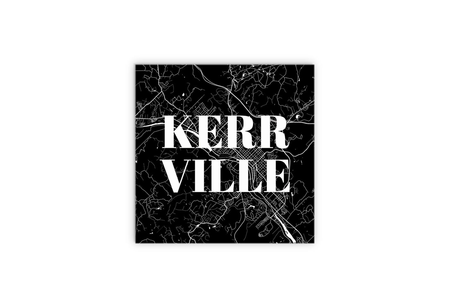 Minimalistic B&W Texas Kerrville Map | Wood Sign | Eaches | Min 2