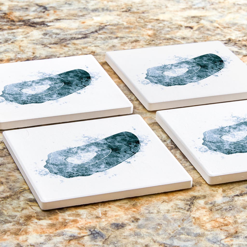 Blue White Water Color Oyster| Absorbent Coasters | Set of 4 | Min 2