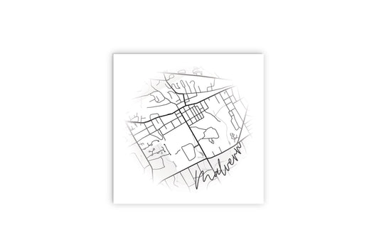 Minimalistic B&W Pennsylvania Malvern Circle Map | Wood Sign | Eaches | Min 2