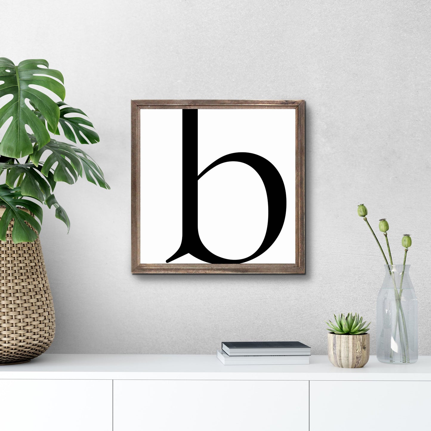 Minimalist Monogram B | Wood Sign | Eaches | Min 1