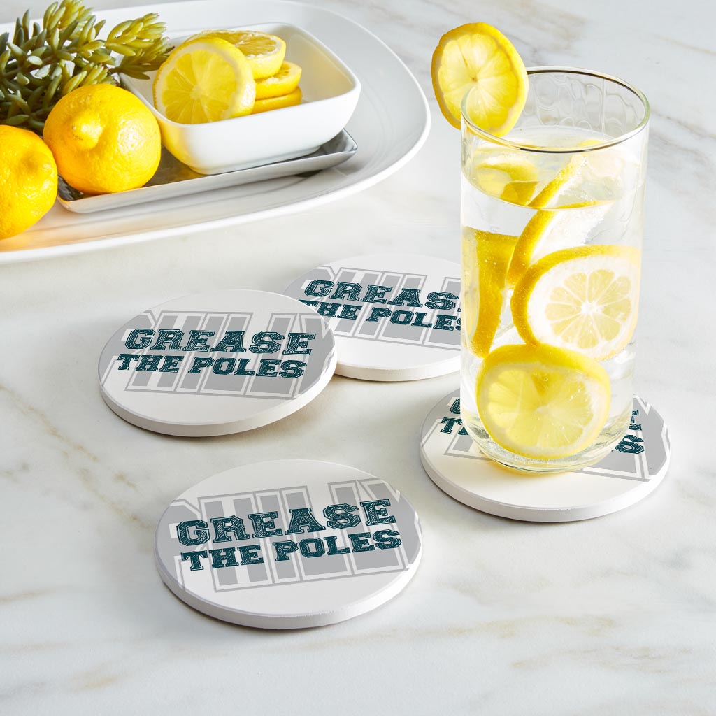 Modern Minimalist Pennsylvania Grease The Poles| Absorbent Coasters | Set of 4 | Min 2